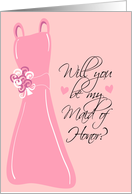 Will you be my Maid of Honor? Pink card