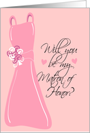 Will you be my Matron of Honor? Pink card