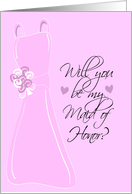 Will you be my Maid of Honor? Lavender card