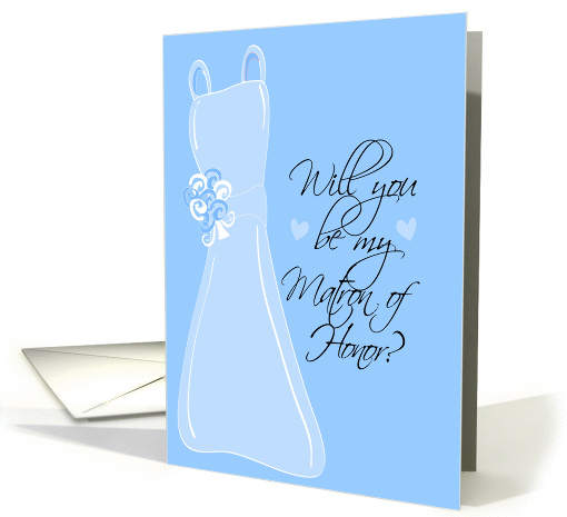 Will you be my Matron of Honor? Pastel Blue card (133888)