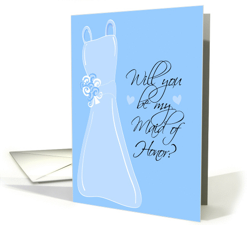 Will you be my Maid of Honor? Pastel Blue card (133890)