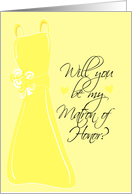 Will you be my Matron of Honor? Yellow card