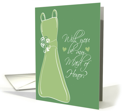 Will you be my Maid of Honor? Sage card (134273)