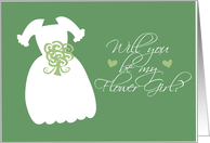 Will you be my Flower Girl? Sage card