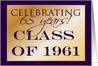 Class Reunion of 1961 Purple and Gold card