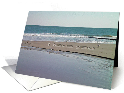 I love you - written in the sand card (194720)