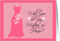 Pink Matron of Honor card