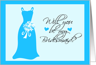 Tropical Blue Bridesmaid card