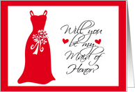 Maid of Honor - Red and White card