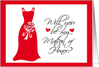 Matron of Honor - Red and White card