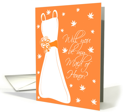 Autumn Maid of Honor - Orange and White card (197753)