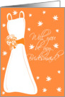 Autumn Bridesmaid - Orange and White card