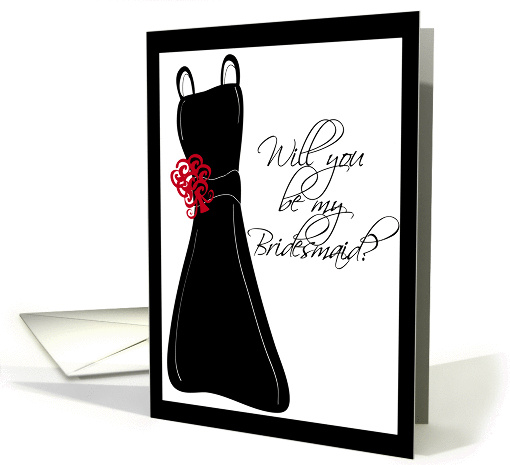 Bridesmaid - Black and White card (197791)