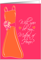 Will you be my Matron of Honor? card