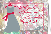 December Wedding Bridesmaid card