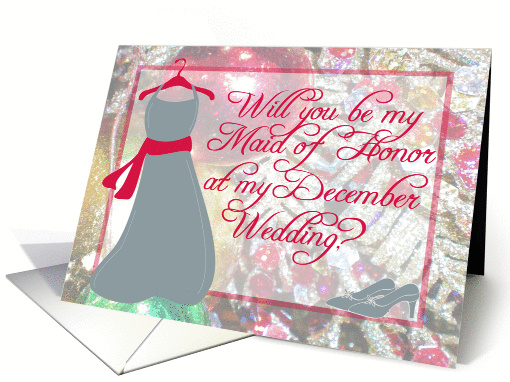 December Wedding Maid of Honor card (222653)