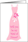 Will you be my Maid of Honor? Light Pink card