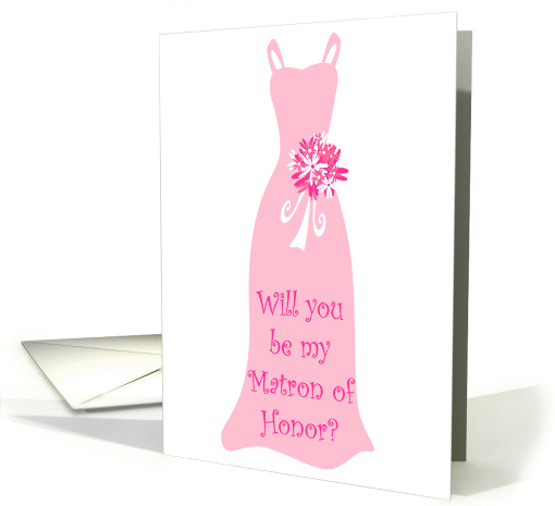 Will you be my Matron of Honor? Light Pink card (253088)