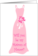 Will you be my Matron of Honor? Light Pink card