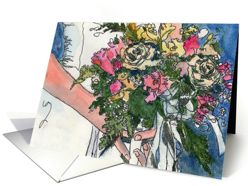 Congratulations to the Bride Traditional Bridal Bouquet card (824113)