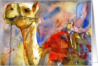 Rosh Hashanah Card, Blessings for the New Year, Israeli Camel Art card