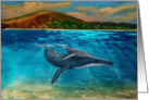 Whale Lullaby mixed medium on metal card