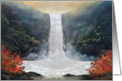 Waterfall Seven Sacred Pools mixed medium on metal card