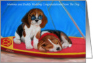 Hawaiian Puppy Love, Wedding Congratulations From Pet Beagles. card