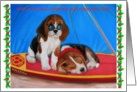 Hawaiian Puppy Love Christmas and New Year holiday card