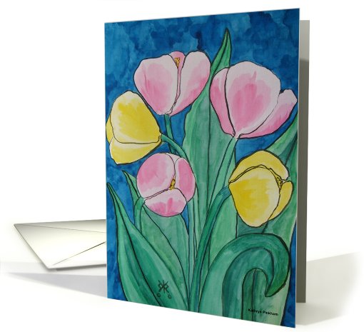Blooming Tulip Flowers Thank you for Loving Me Anniversary card