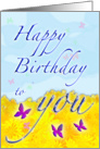 Birthday Flowers & Butterflies card