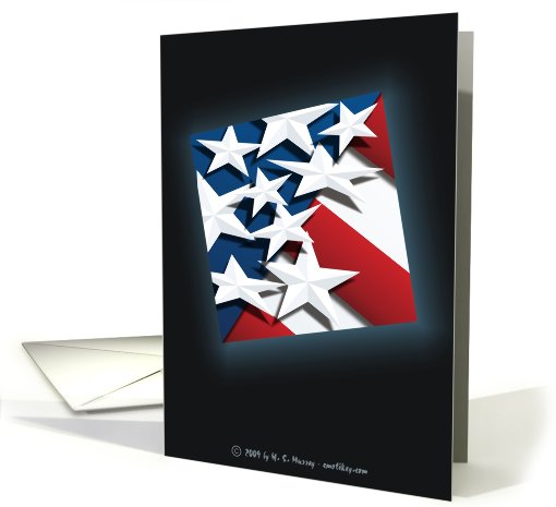 Stars & Stripes - Red ... White & Blue Square ... card (445524)