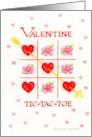 Valentine’s Day Hearts Flowers Game Of Tic-Tac-Toe Winner With You card