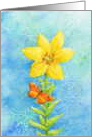 Birthday Beautiful Yellow Sunshine Lily And Butterfly card