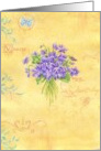 Sympathy Sweet Purple Violet Bouquet Heartfelt Thoughts card