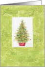 Christmas Tree In Red Pot With Holiday Wonders of the Season card