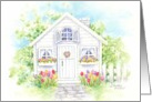 New Home Congratulations Heart And Flowers Cottage Love and Happiness card