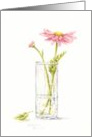 Thinking of You Pink Daisy In Vase Caring Thoughts card