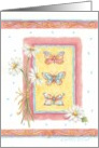 Thinking of You Butterflies Daisy Bouquet Caring Thoughts Peace card