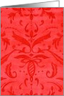 Blank Note Card Red Damask All Occasion card