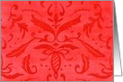 Blank Note Any Occasion Red Damask card