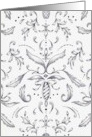 Thank You Damask Black and White Kind Generous Gracious card