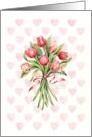 Valentine Beautiful Red Tulip Bouquet Love and Happiness card