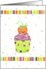Birthday Halloween Pumpkin Cupcake card