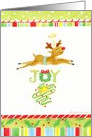 Christmas Birthday Reindeer Overjoyed card