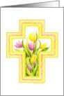 Birthday Easter Religious Tulip Cross Easter Blessings Beautiful Day card