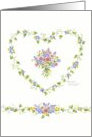 Valentine’s Day Birthday Heart Wildflowers Ivy Love and Happiness card
