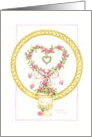 Anniversary Rose Topiary Heart card