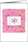 Bat Mitzvah Scroll On Pink Pattern card