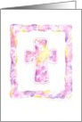 Confirmation Cross Watercolor Pink Shades Gifts Holy Spirit Bless You card